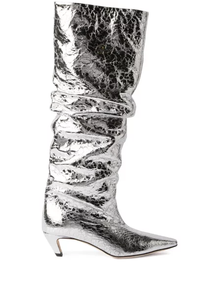 Botine Msgm din piele argintiu