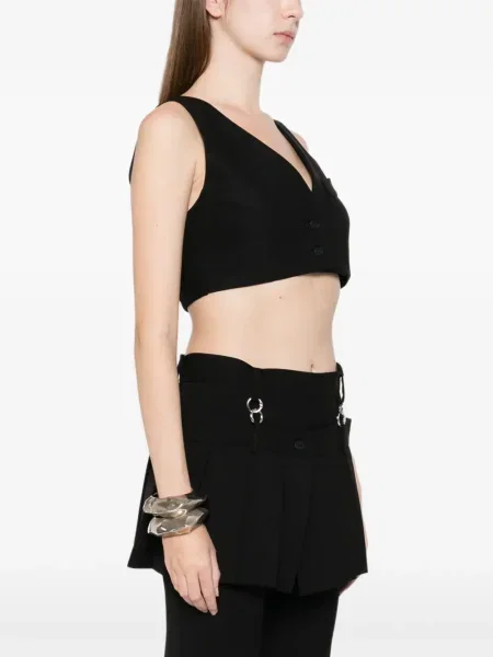 Kamizelka Medeea z kieszeniami zapinanymi na guziki czarna