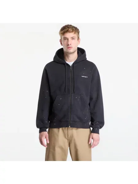 Μπουφάν Carhartt Wip με κουκούλα μαύρο