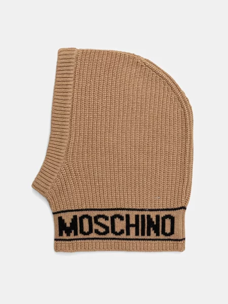 Шерстяная шапка Moschino бежевая