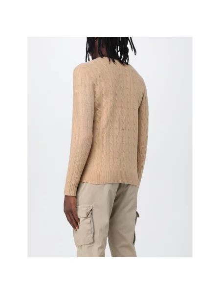 Sweter z dzianiny o kroju regular fit z mieszanki wełny i kaszmiru Ralph Lauren beżowy