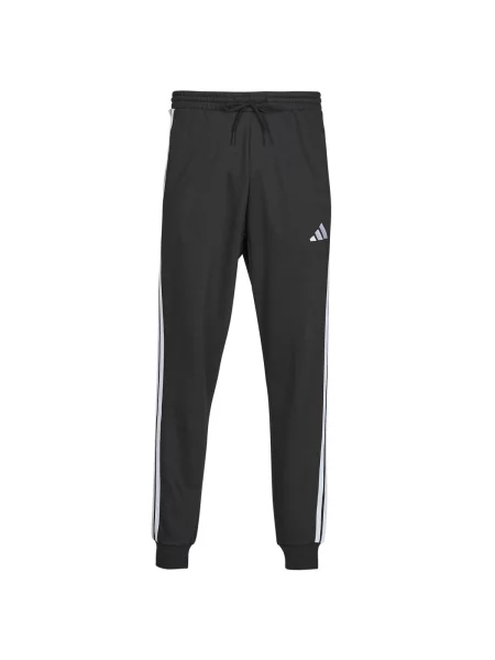 Fleecové pruhované kalhoty jogger Adidas černé