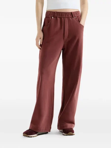 Pantaloni Brunello Cucinelli din material terry roșu