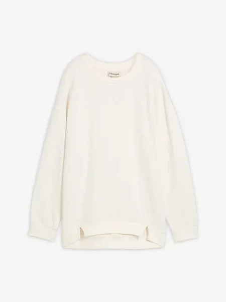 Bluza oversize z mieszanki bawełny biała