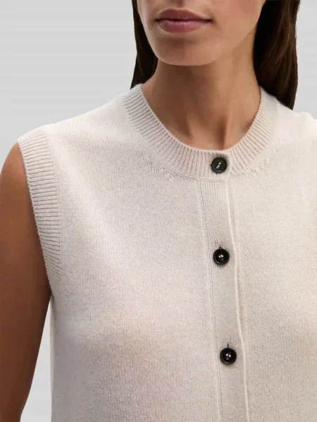 Dzianinowy sweter Marc O'polo bez rękawów beżowy