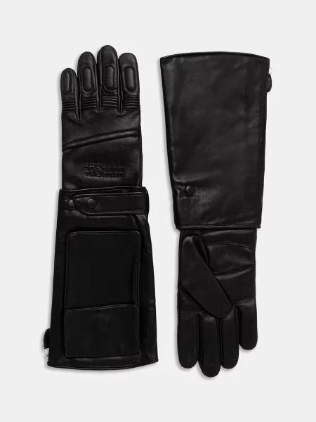 Maison Margiela x Agnelle rękawiczki skórzane czarne