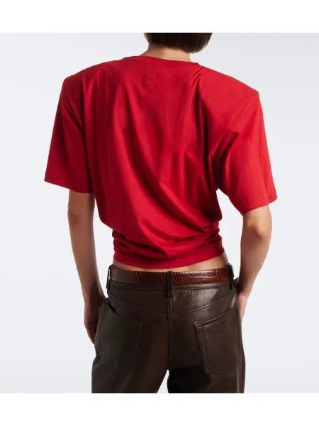 Decupat tricou Magda Butrym din jerseu roșu