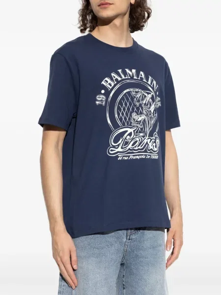 Tricou Balmain cu imagine albastru