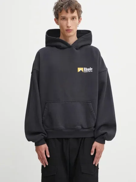 RHUDE hanorac de International Racing Logo cu glugă cu imprimeu negru