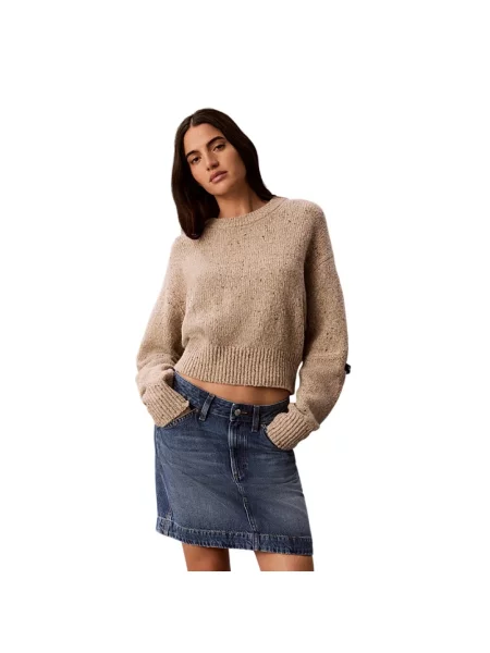 Sweter Calvin Klein wełniany beżowy