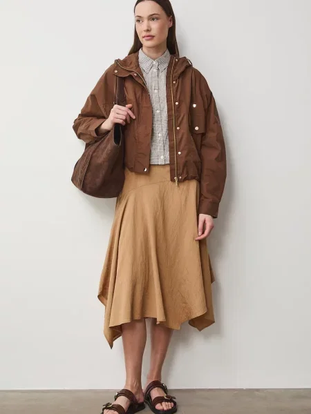 Medicine krótka kurtka z bawełny brązowa