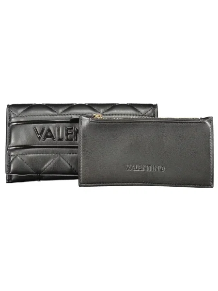 Lniany portfel Valentino czarny