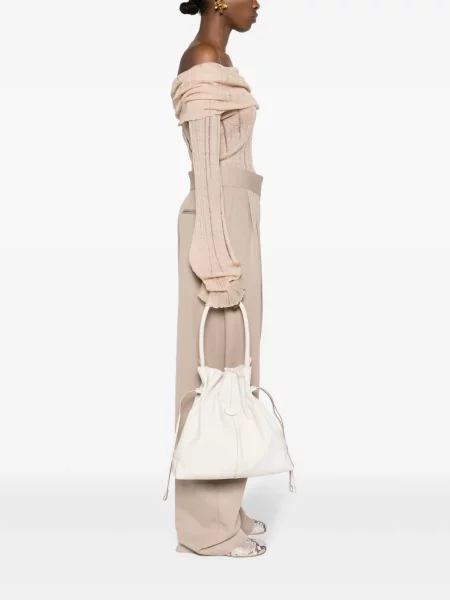 Iš natūralios odos bucket stiliaus rankinė Tod's balta