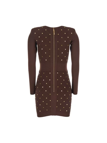 Sukienka mini Elisabetta Franchi wełniana brązowa