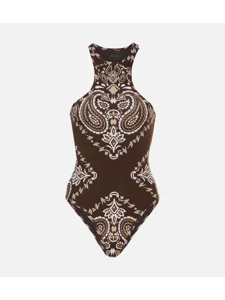 Costum de baie The Attico cu imagine maro