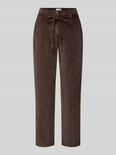 Spodnie o kroju comfort fit o szerokiej nogawce z mieszanki bawełny i modalu model Carrie' Raphaela By Brax