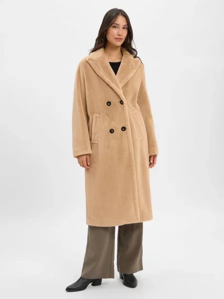 Marc Cain płaszcz z pluszowego futra Kobiety Sztuczne włókno jednolity 36 brązowy