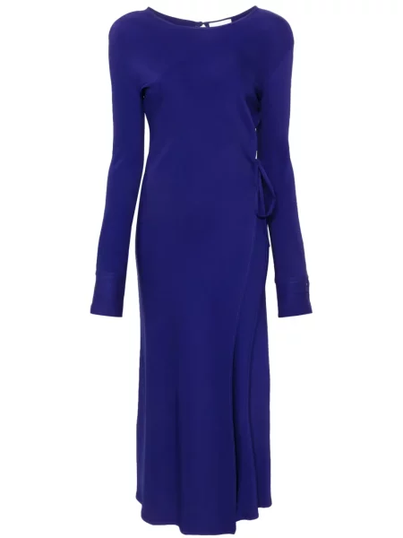 Rochie maxi Forte_forte lungă de costum albastru