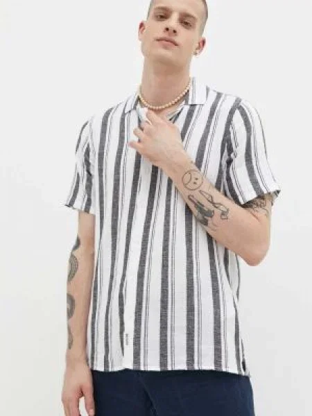 Srajca s primesjo lanu Hollister Co. bela