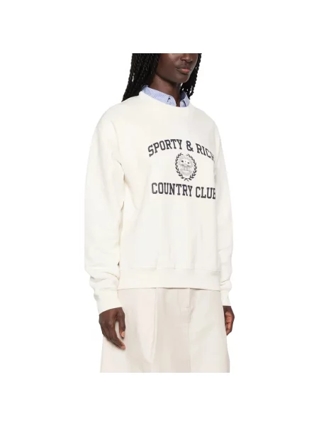 Bluza nierozpinana Sporty And Rich z logo beżowa