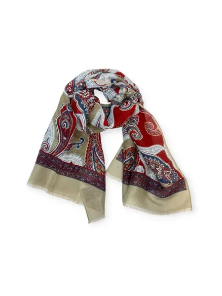 Lniana szal Altea z wzorem paisley