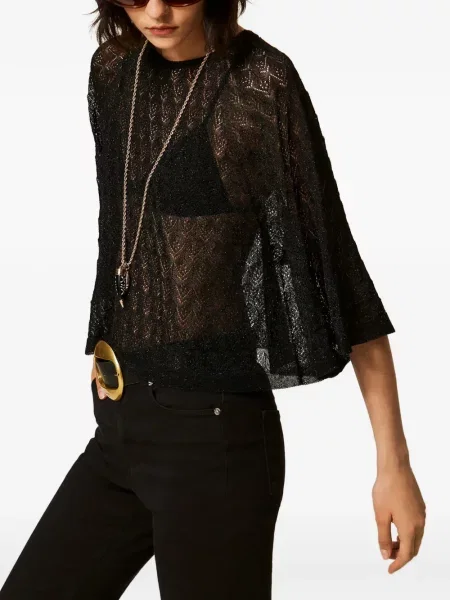 Decupat pulover Twinset negru