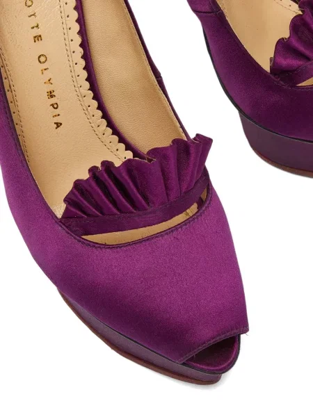Platform talpú fodros körömcipő Charlotte Olympia lila