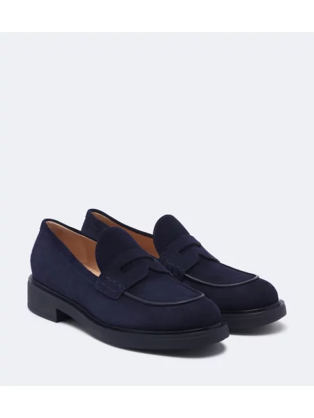Pantofi loafer Gianvito Rossi din piele de căprioară albastru