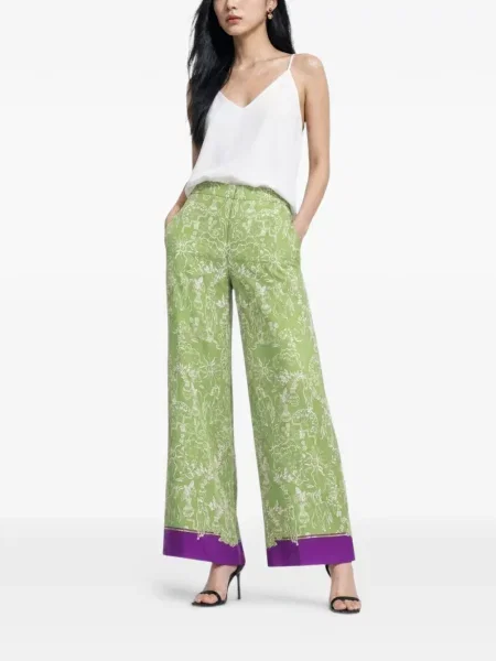 Pantaloni palazzo Shanghai Tang de mătase
