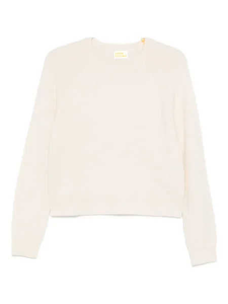 Pulover From Future cu mânecă raglan alb