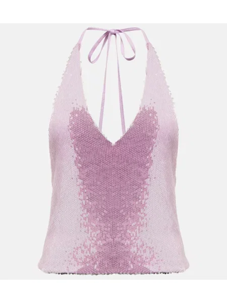 Top Rotate cu gât halter violet