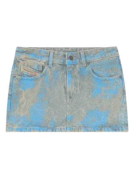 Lniana spódnica mini Diesel niebieska