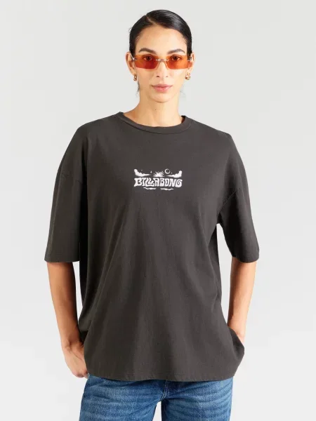 BILLABONG Oversize tričko TROPICAL FILMOR / šedobiela čierna