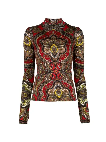 Top Alice + Olivia cu imagine cu model paisley roșu