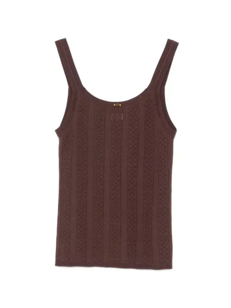 Top Sandro cu funde tricotate maro