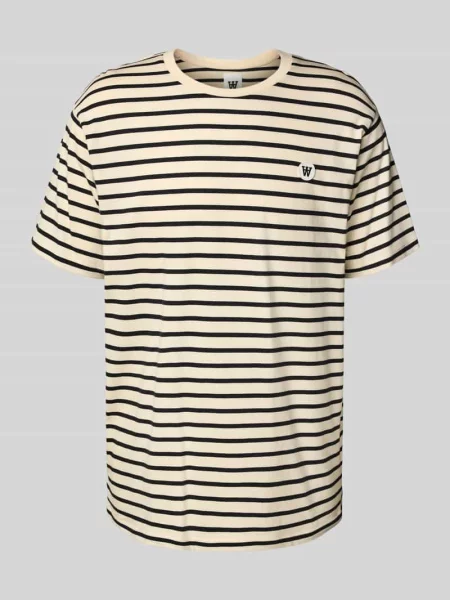 T-shirt z okrągłym dekoltem model ‘Ace’ Wood Wood biała
