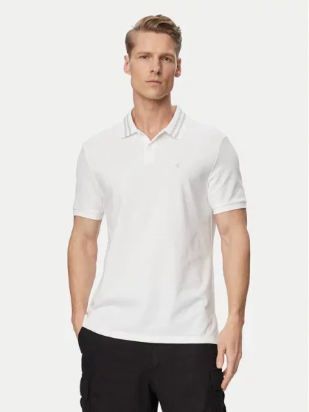 Calvin Klein Jeans Tricou polo Monogram alb