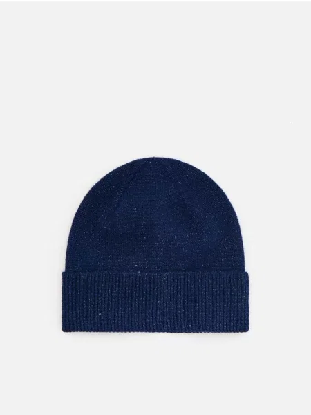Reserved Vlnená čiapka beanie tmavomodrá