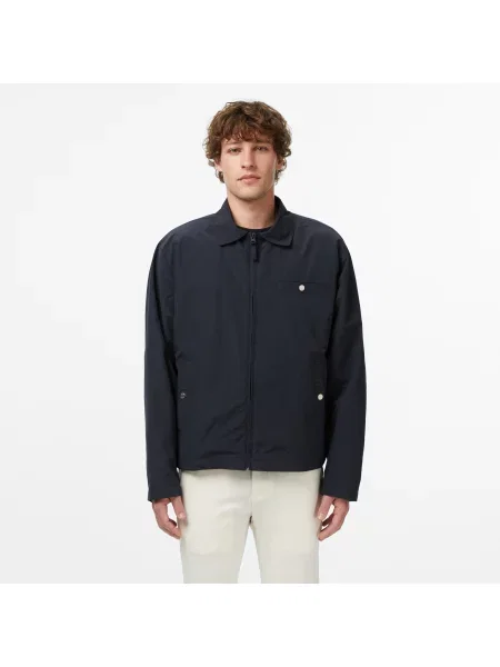 Lacoste Wodoodporna Kurtka Z Teksturowanej Tafty czarny