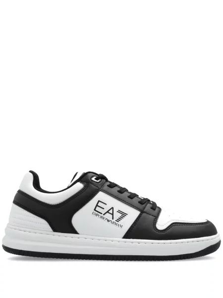 Sneakerși Ea7 Emporio Armani cu șireturi cu imagine din dantelă alb