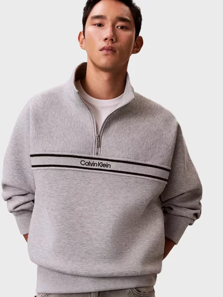 Смугаста спортивна кофта Calvin Klein Jeans сіра