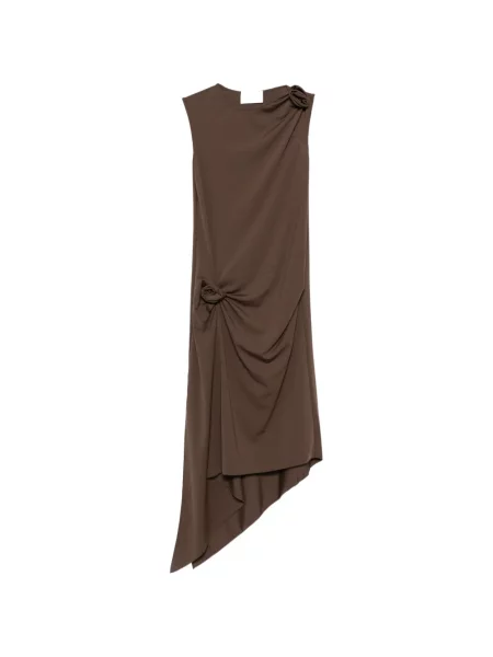 Rochie midi Coperni cu model floral asimetrică maro