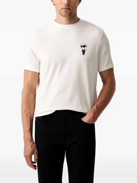 Scurt tricou Karl Lagerfeld alb