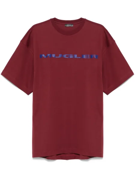 Tricou Mugler cu aplicații roșu