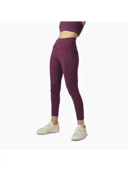 Legginsy treningowe Girlfriend Collective Pocket plum czerwone