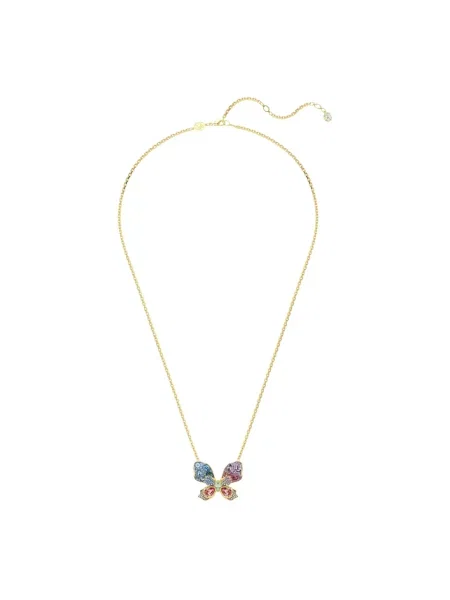 Lniany naszyjnik Swarovski żółty