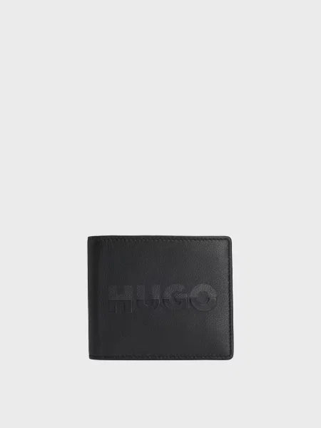 Кожаный кошелек Hugo черный