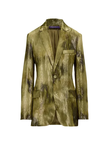 Sacou Ralph Lauren Collection cu imagine cu imprimeu abstract din jacard verde