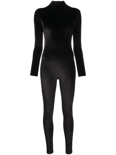 Salopetă Atu Body Couture de catifea lungă negru