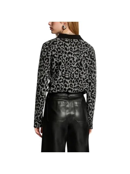 Cardigan Morgan cu model leopard negru